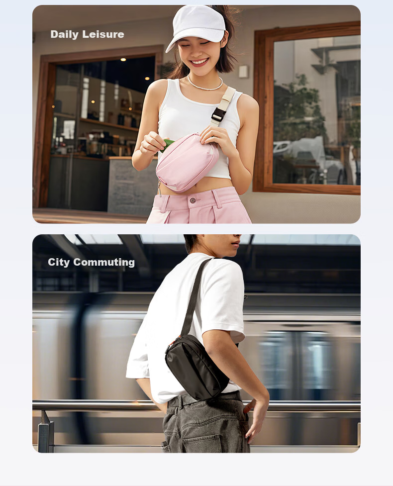 Inateck Women's Lightweight Crossbody Bag Chest Bag Shoulder Bag Student Sports Casual Waist Bag Phone Bag Commuter Small Bag Tundra Green 3
