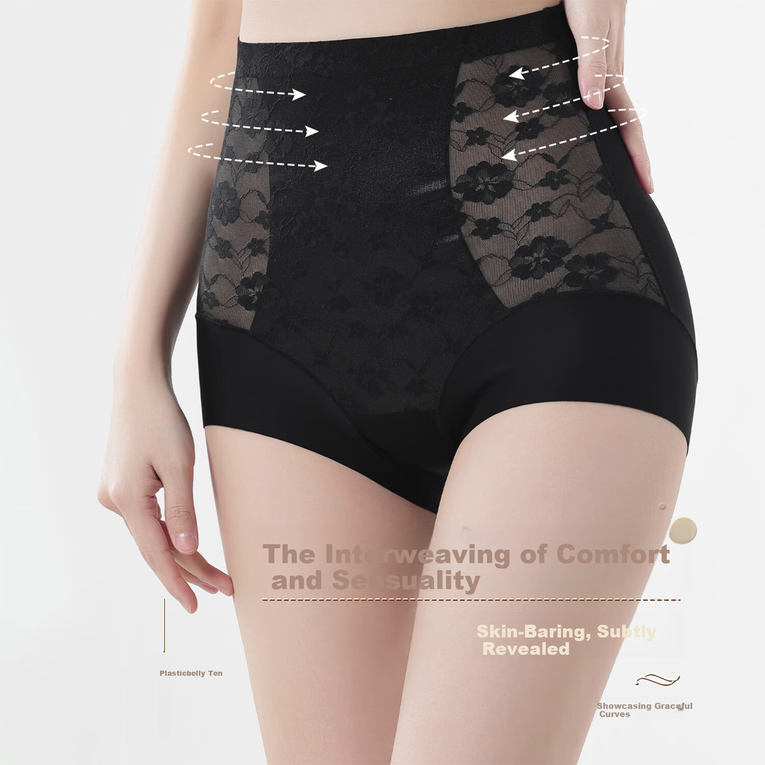 GRACEWELL High-Waist Slimming Shaping Safety Shorts Tummy Control Hip Lift Summer Thin Leggings QS