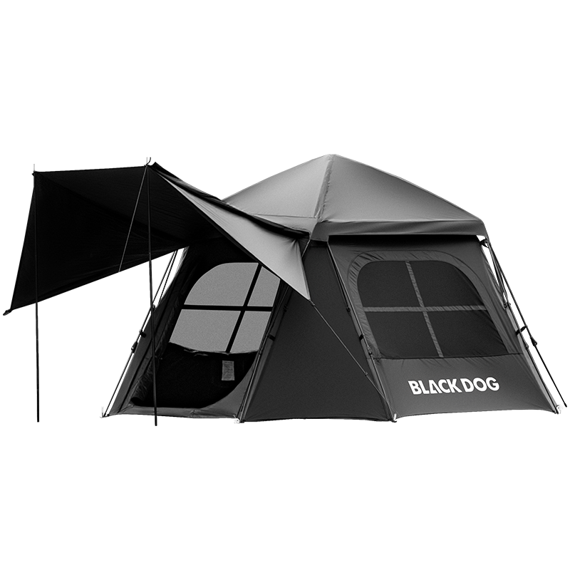 Black Dog Octagonal Automatic Portable No-Setup Blackout Sunshade Rainproof Park Camping Tent