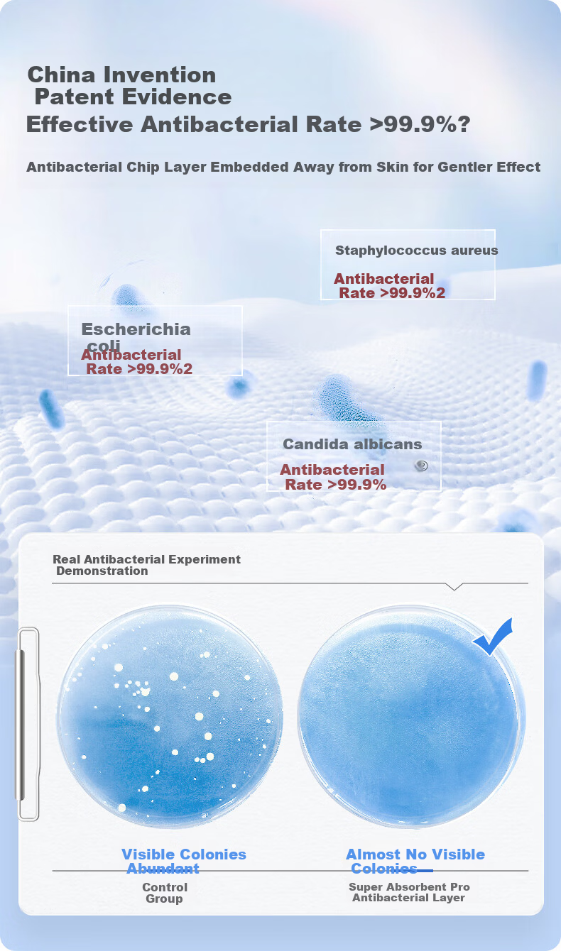Beishute [Disinfection Grade] Ultra Absorbent Pro Antibacterial Soft Instant Absorption Leak-Proof Daily Sanitary Napkin 240mm 1 Piece Trial Pack 5