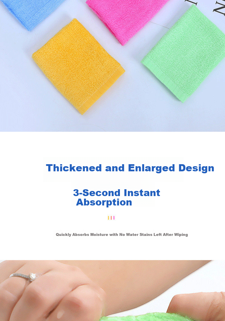 Chen Zhishangpin Household Cleaning Cloth Towel Dishwashing Drying Absorbent Square Towel with Hanging Rope Car Wiping White Fiber Towel 8