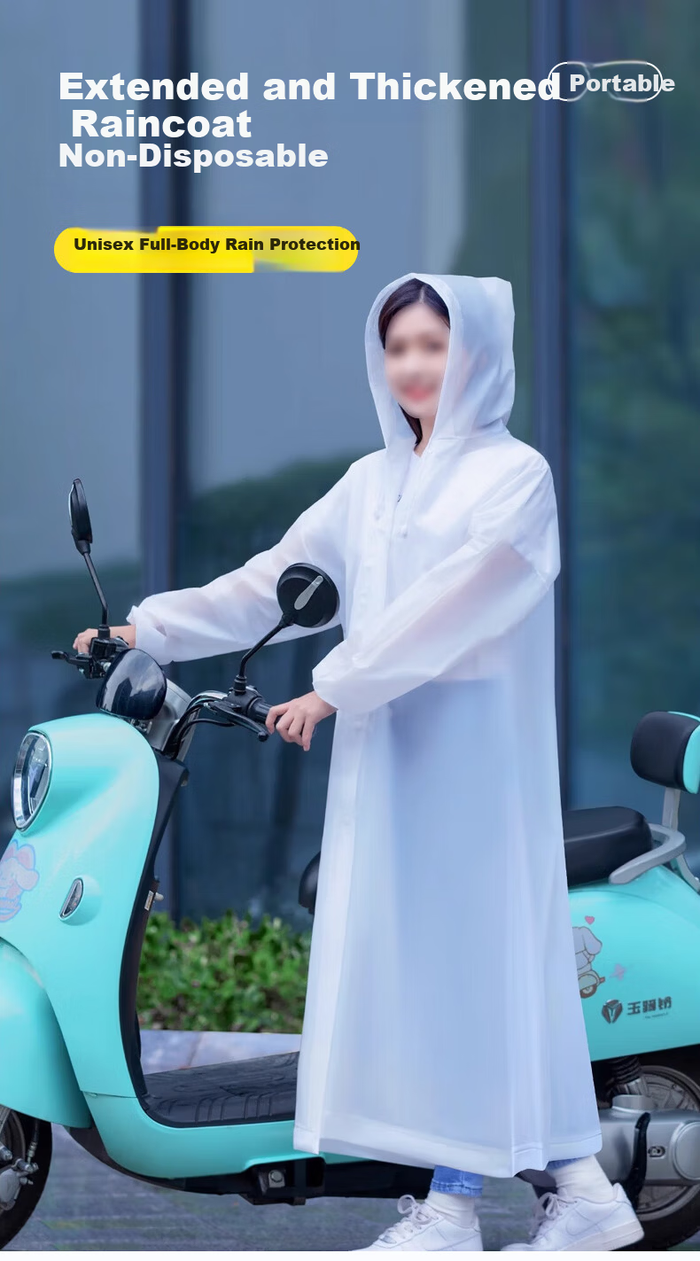Jing Hui Si Chuang Disposable Card Raincoat Thickened Portable Full-Body Transparent Raincoat for Storm, Rafting, Mountaineering, Hiking, and Cycling 1