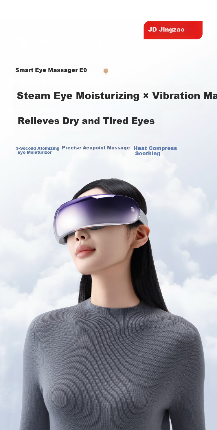 JD Original Eye Massager E7Zone, Quiet Airbag Eye Care Exercise, Visible Heat Therapy Eye Mask, Eye Massage Device for Children, Birthday Gift for Men And Women, Present for Mom on Mother's Day 1