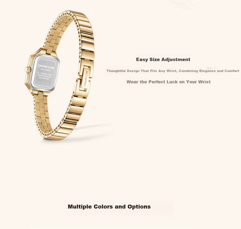 Darwin Core Daiwenke Small Gold Jade Rose Gold Inlaid Diamond Starry Sky Vintage Women's Watch High-End Niche Birthday Gift for Girlfriend 8