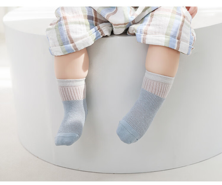 Five-Petal Cotton Children's Socks Spring Summer Mesh Thin Baby Socks Seamless Breathable Newborn Socks Class A 11
