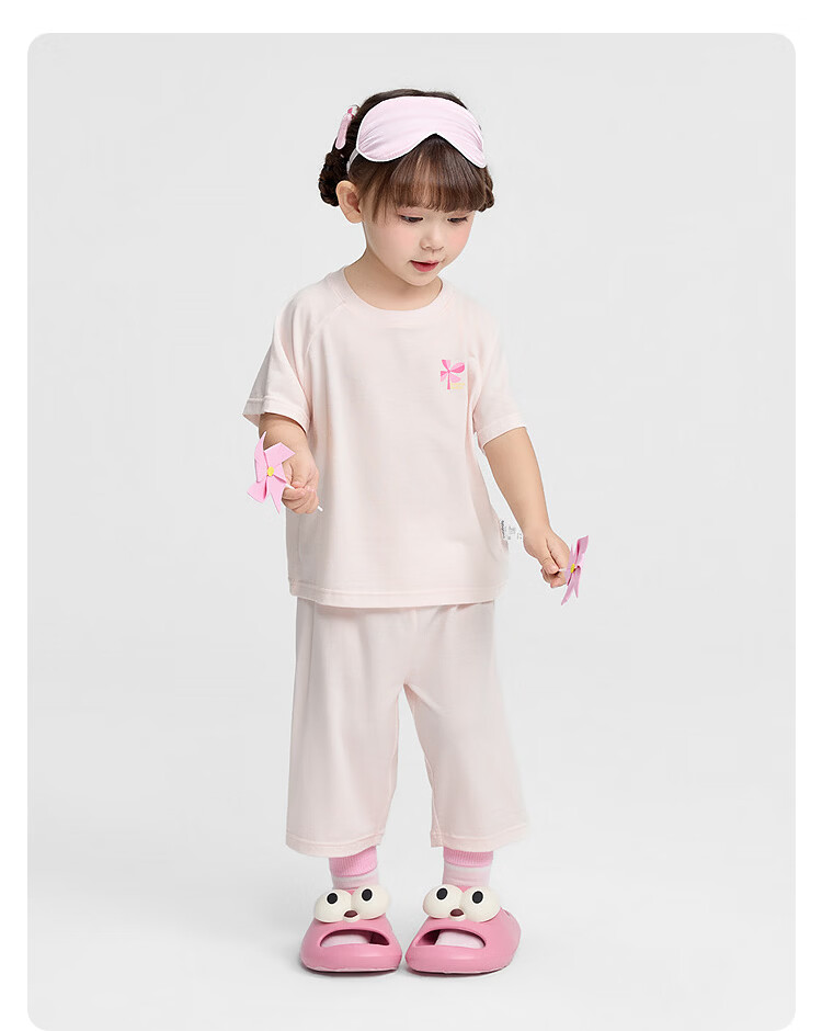 Balabala Kids Summer Pajama Set Air Conditioning Clothes Boys Girls Homewear Baby Short Sleeve Shorts Comfortable 9