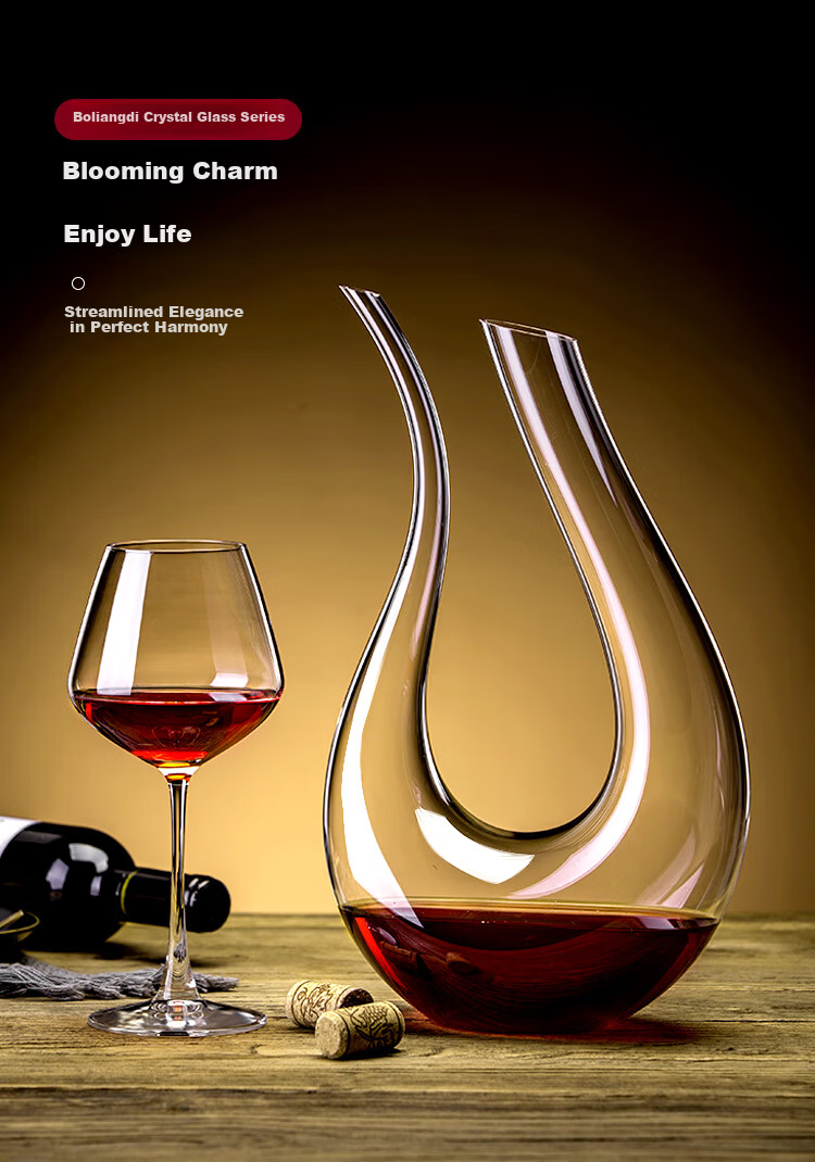 FANKAQI Luxury Crystal Wine Glass Set with Decanter High Stem Red Wine Glasses Gift for Housewarming Birthday Holiday 13
