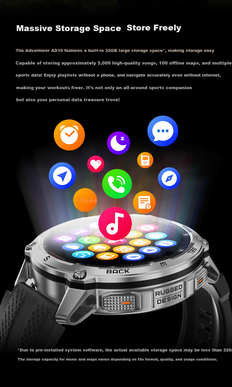 Liedong Explorer AD10 Outdoor Sports Watch GPS Off-road Cycling Mountaineering Swimming Diving Heart Rate Monitoring Ultra-long Battery Life 10