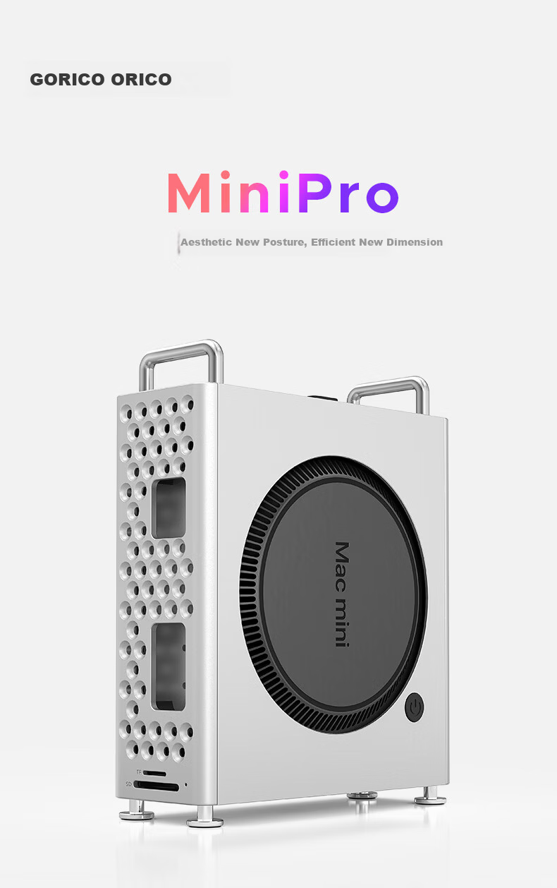 ORICO Macmini M4 Stand Aluminum Alloy Desktop Riser Cooling Bracket Screw-Free MiniPro Case Expansion MS10 for Apple Computer Without Hard Drive 1