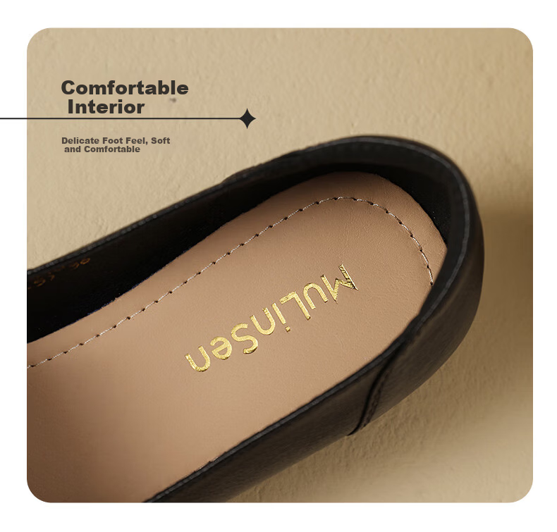 MULINSEN Women's Commuter Versatile Loafers Slip-On Mom Shoes Beige Size 40 9