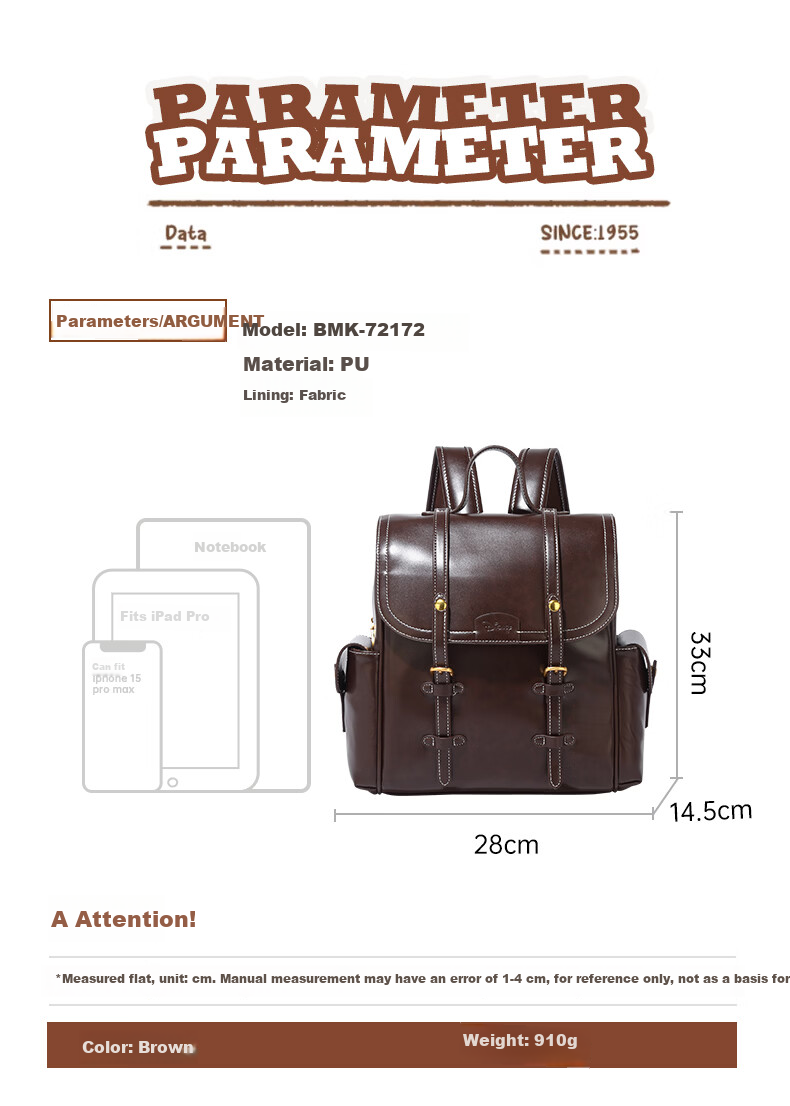 Disney Women's Leather Backpack College Style Shoulder Bag for Work and University, 38cm, Gift for Women's Day and Birthday 5