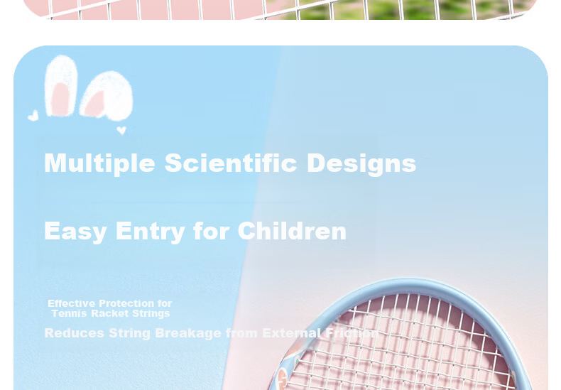 361° Kids Carbon Composite Tennis Racket Rebound Trainer Beginner Single Racket Set with Trainer 14