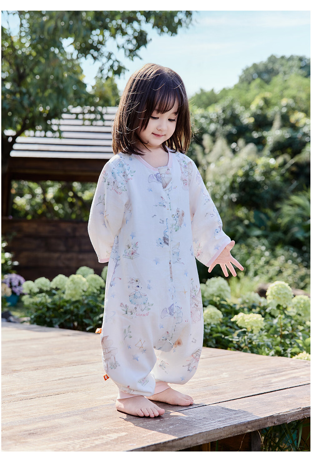 Liangliang Baby Sleeping Bag Bamboo Cotton Gauze Air-Conditioned Room Anti-Kick Quilt for Babies and Children Front 4 Back 2 Fantasy 110/56 21