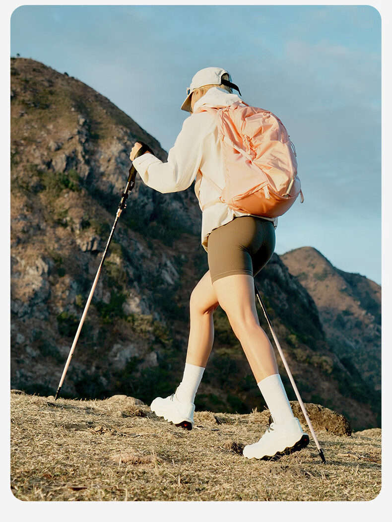 MOBIGARDEN Trekking Pole Outdoor Hiking Carbon Fiber Telescopic Walking Stick NX25667014 Titanium Color 10