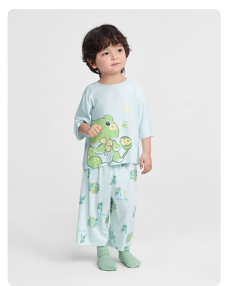 Balabala Baby Summer Pajama Set Air Conditioning Clothes Boys Girls Homewear Soft Skin-Friendly Adjustable 29