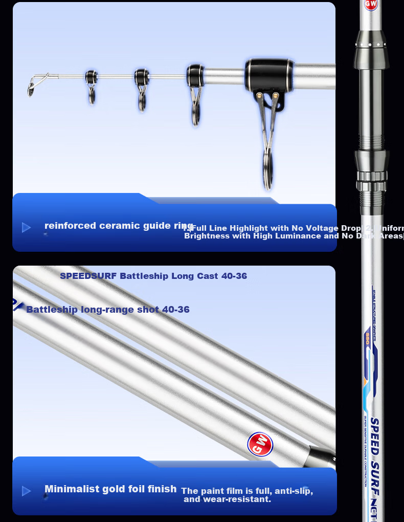 GW 3.9m Battleship Long Casting Rod Sea Fishing Rod Super Hard Big Fish Fishing Rod for Silver Carp Giant Casting Rod Fishing Gear 11