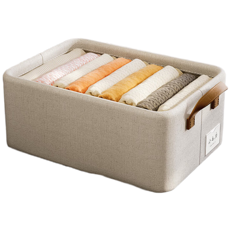 EACHY Foldable Clothes and Pants Storage Box, Medium Apricot Color, Home Wardrobe Organizer