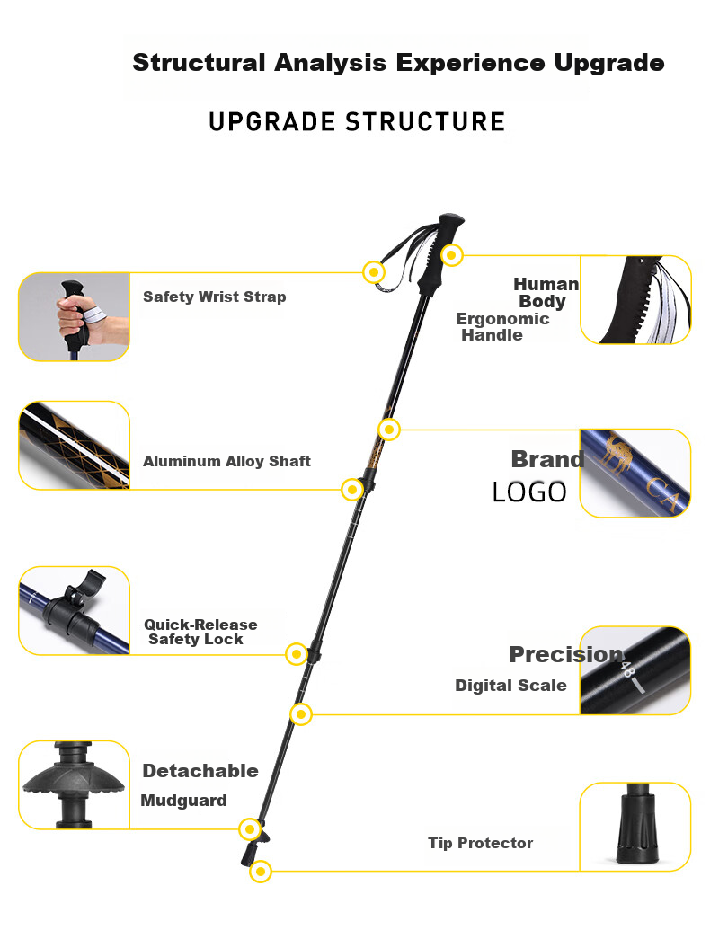 CAMEL Professional Outdoor Trekking Pole Adjustable Hiking Stick Anti-Slip Walking Cane 175BH04019 Twilight Purple 3