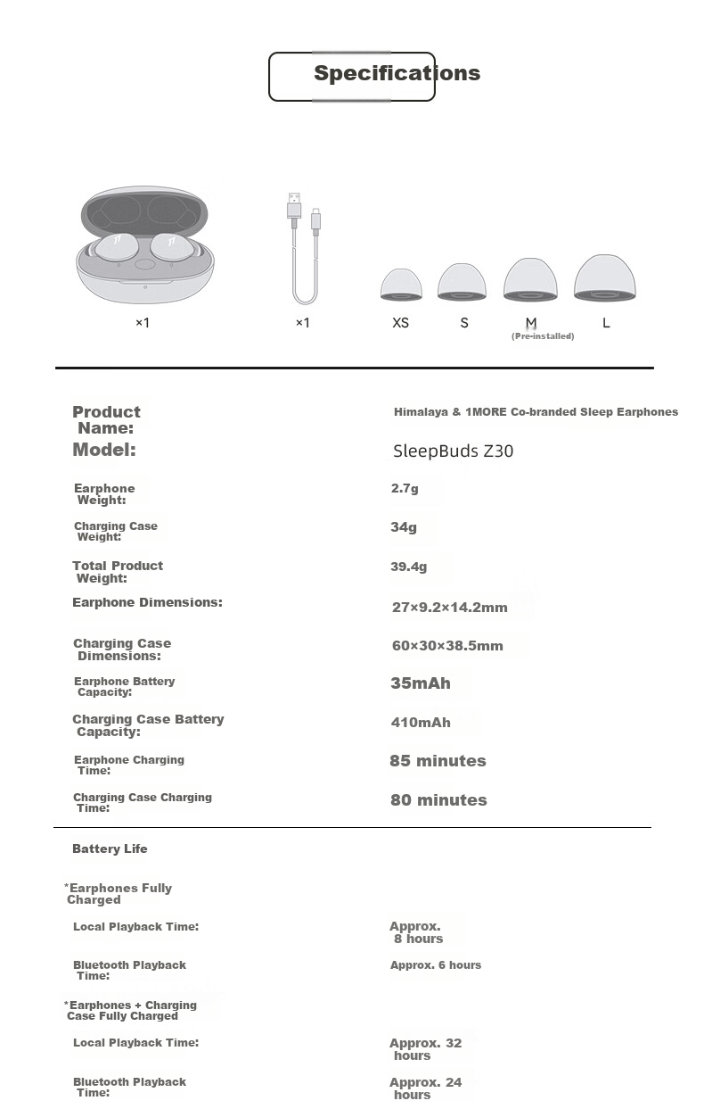 Himalaya Good Voice 1MORE Wameng Z30 Wireless Noise-Cancelling Bluetooth Sleep Earphones Invisible Compact In-Ear Sleep Aid Compatible with Apple Huawei Xiaomi 2026 New Release 11
