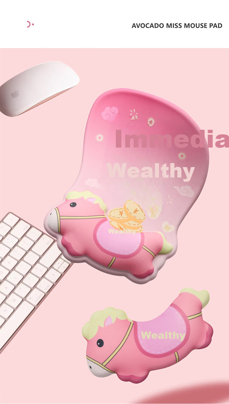 KPTE "Instant Wealth" Ergonomic Wrist Support Mouse Pad Wrist Rest Silicone Non-Slip Wrist Protector for Women 9