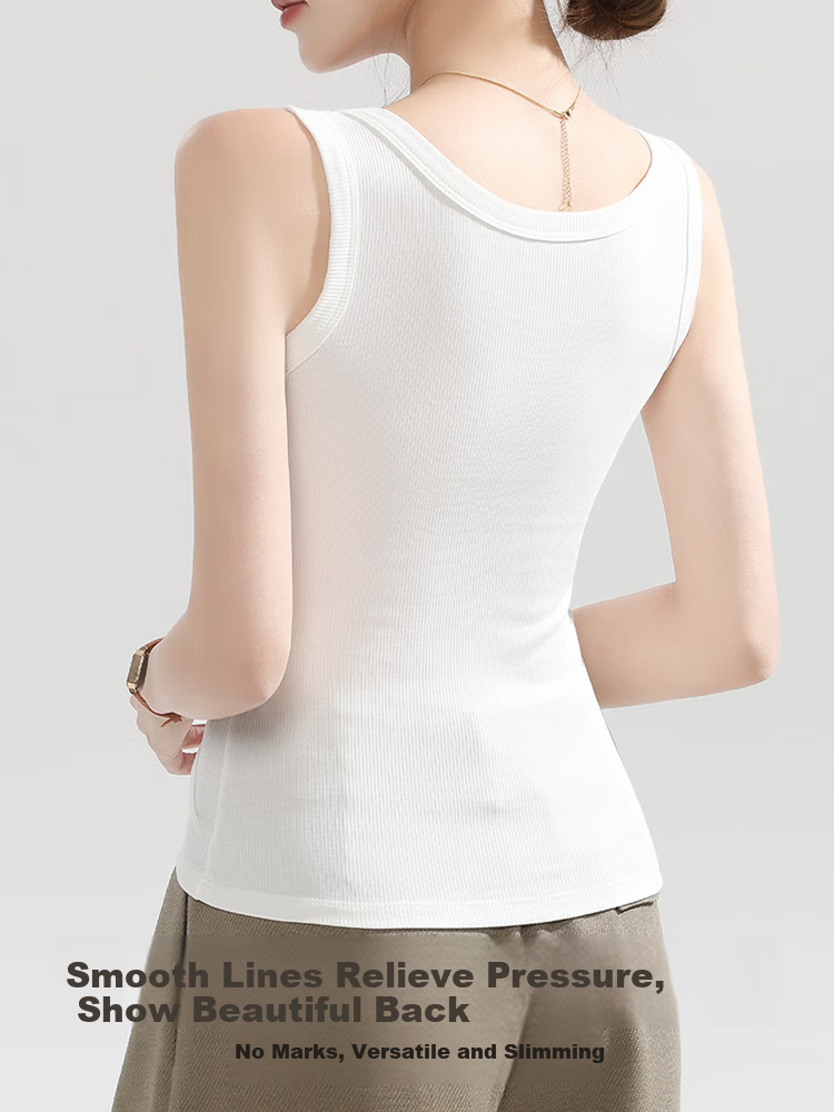 La Chapelle Women's Sports Outerwear Ribbed Vest Sleeveless Basic Slim Fit Black 2XL 15