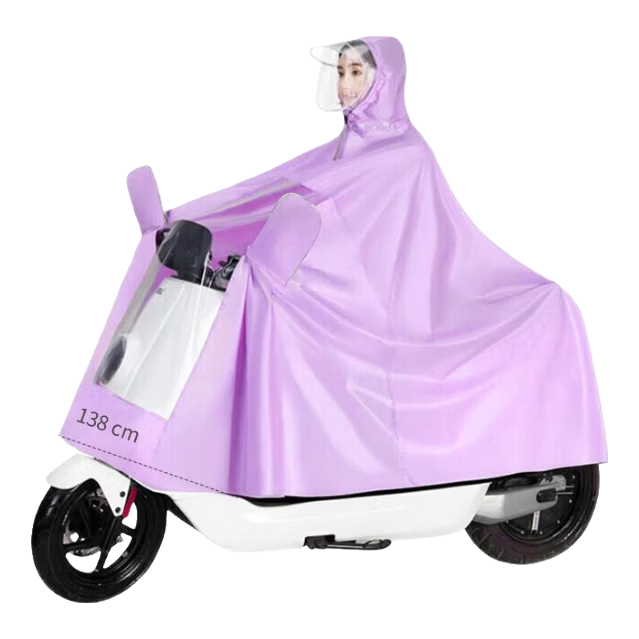 BWNK Single-Person Raincoat Electric Vehicle Rain Poncho Long Waterproof Raincoat Violet 4XL