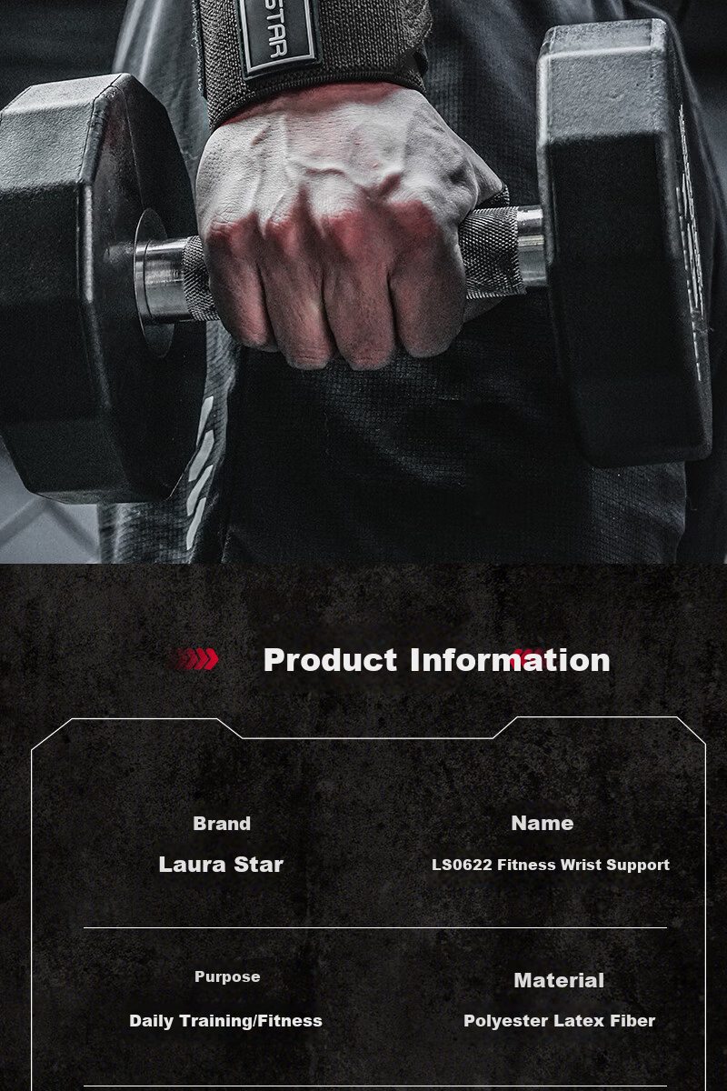 Laura Star Fitness Wrist Wraps Bench Press Wrist Support Weightlifting Training Anti-Sprain Sports Bandage Black [JD Exclusive] 11