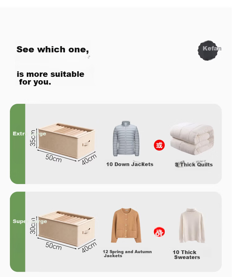 Zhifan Japanese Fabric Clothes Storage Box Household Wardrobe Organizer Layered Foldable Storage Container 5