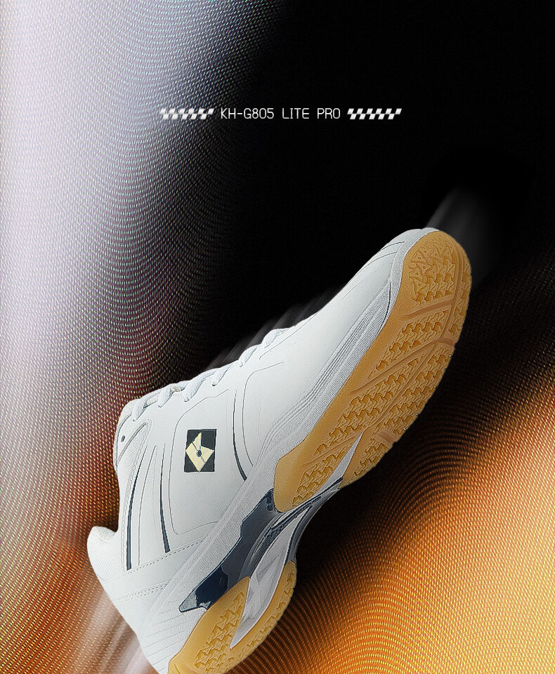 KUMPOO 26th Anniversary New Badminton Shoes Anti-Twist Non-Slip Cushioning Competition Training Shoes Xunfeng KH-G805 White/Navy Blue Size 35 1