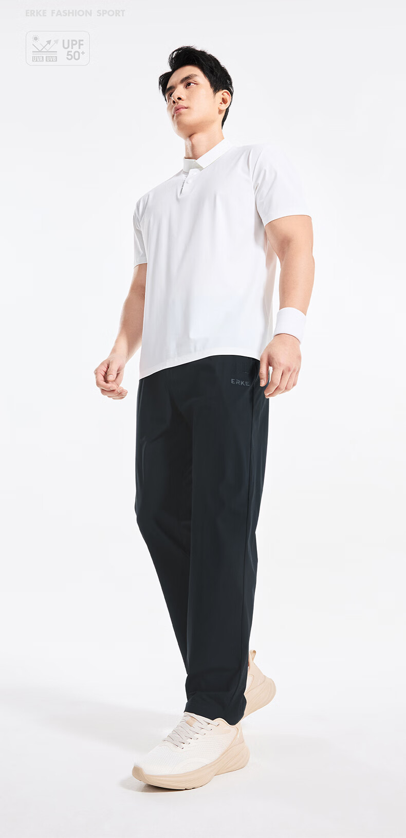 ERKE Knitted Long Pants Spring Ice Cooling Sun Protection UPF50+ Outdoor Antibacterial Casual Men's Running Sports Pants 2