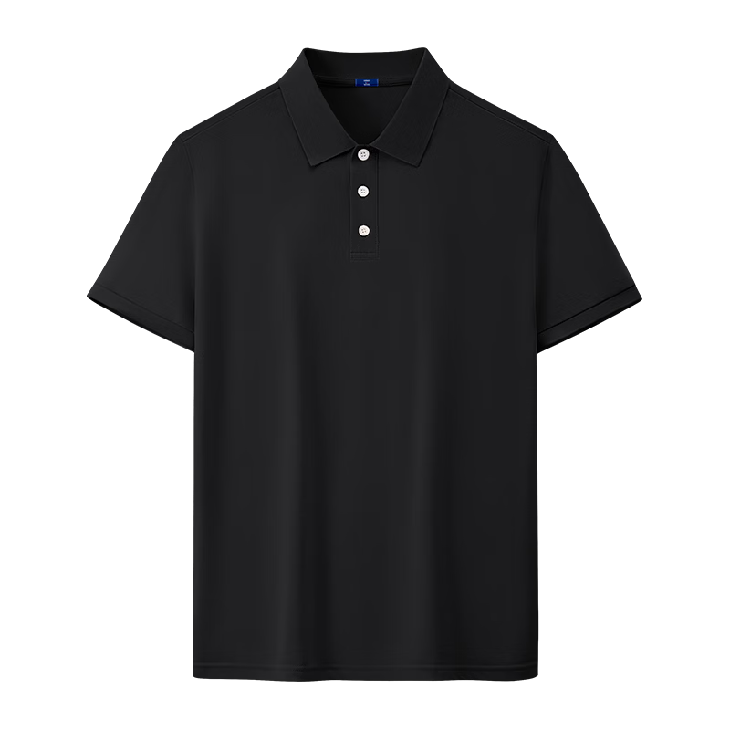 GENIOLAMODE Men's Polo Shirt, Short-Sleeved, Summer Lightweight Business Casual Versatile Collared T-Shirt, Men's Top, Black, 3XL