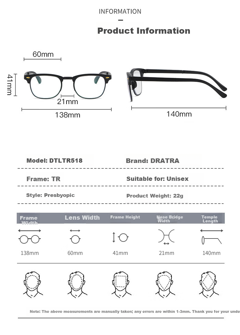 DRATRA Blue Light Blocking Reading Glasses for Men and Women, Ultra-Lightweight, Stylish, High-Definition Presbyopia Glasses for Seniors 5