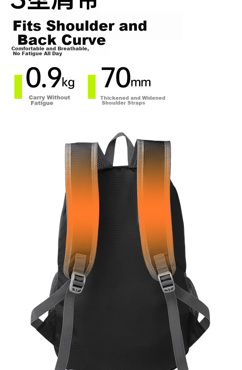 GOLDEN RAY Laptop Backpack 14.0-16.1 Inch Foldable Travel Bag for Men and Women 15.6 Inch Hiking Sports Outdoor Cycling School Bag Gray 8