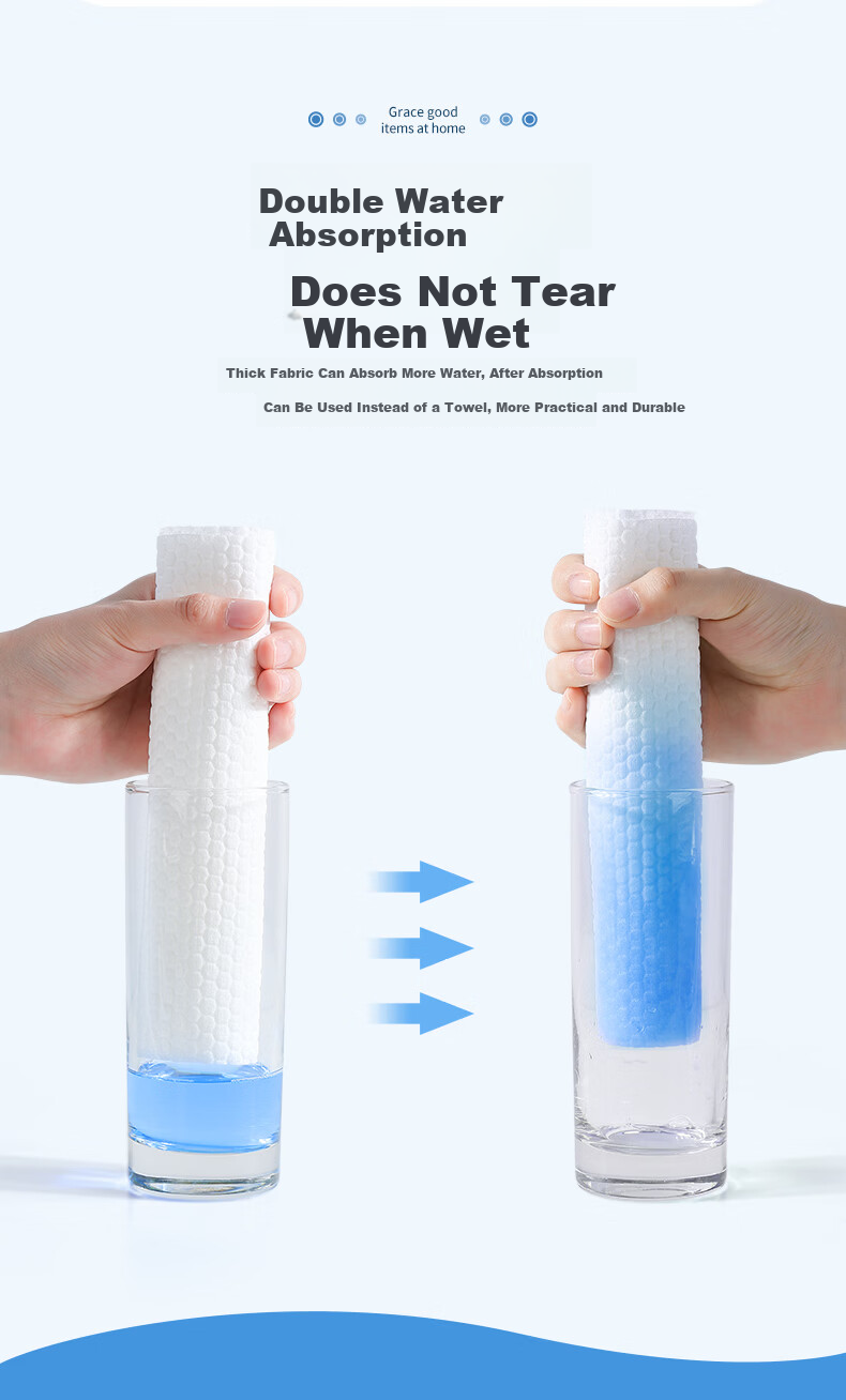 Grace Thick Disposable Foot Wipes Household Foot Towels Hotel Travel Disposable Foot Cloth 2 Rolls Pack 8