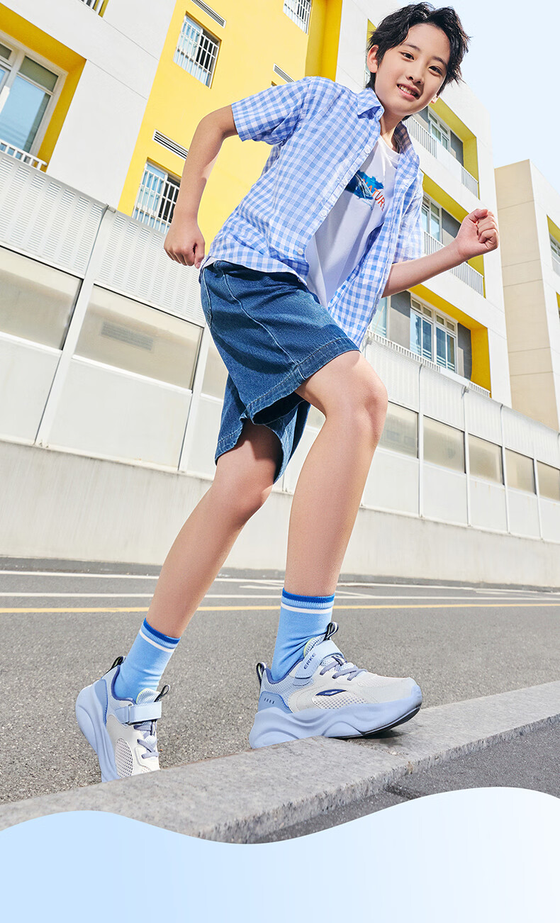 ERKE Kids Boys Girls Durable Casual Shoes Children's Breathable Mesh Sports Shoes Tranquil Purple/Galaxy Purple Size 29 4