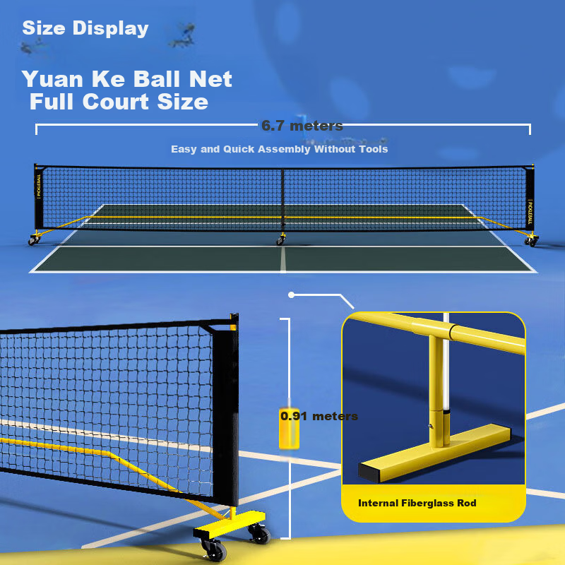 BIBIQ Portable Pickleball Net Frame Outdoor Tennis Indoor Portable Pickleball Net