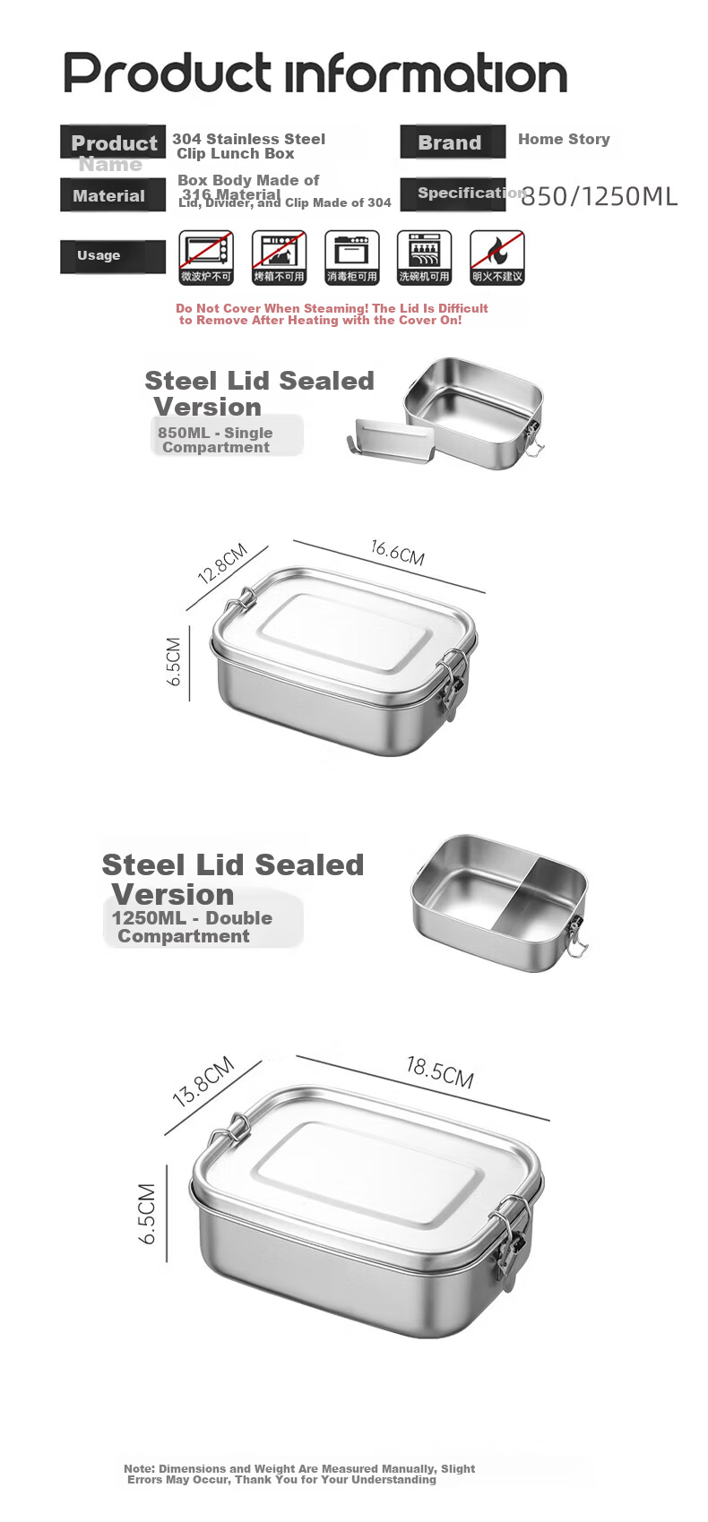 KATEI STORY Japanese Stainless Steel Lunch Box 316 Food Grade with Lid Office Worker Vintage Canteen Steamed Rice Bento Box 5