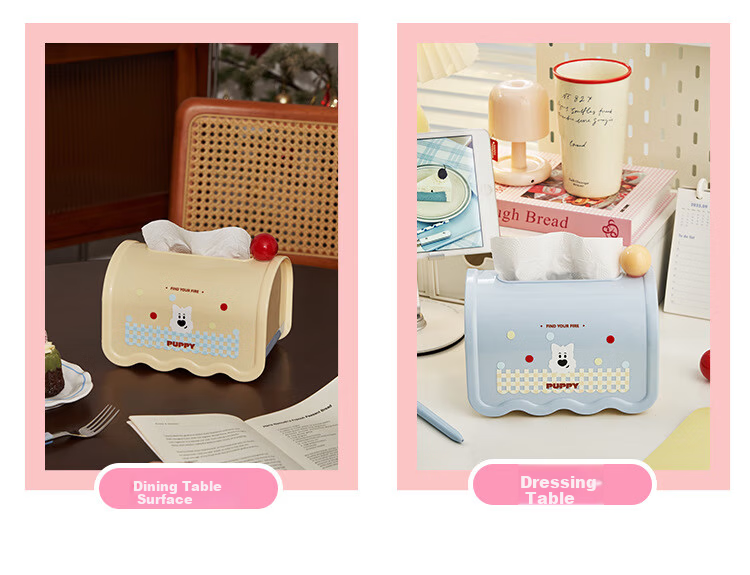 UBILI Creative Tissue Box with Spring, High-End Stylish Napkin Holder for Living Room Desktop Decoration, Model 7084 Blue 10