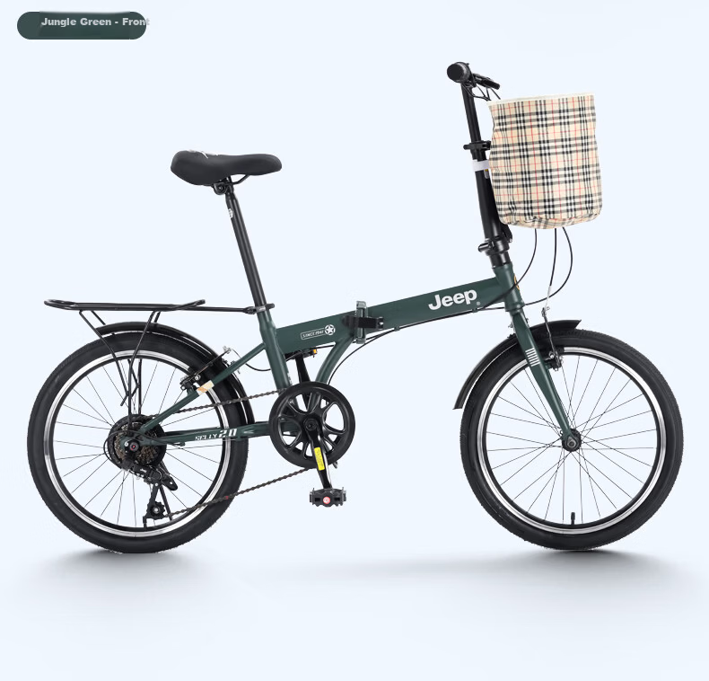Jeep Folding Bicycle Adult 20-inch 6-Speed V-Brake Unisex Student Sakura Pink 20-inch 6-Speed 6