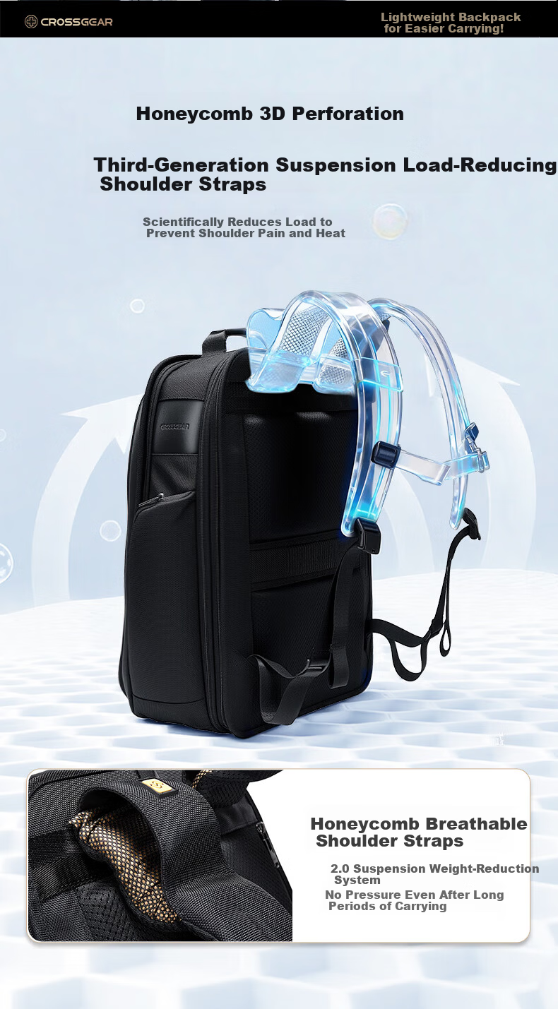 CROSSGEAR Cross Medal Weight Reduction Master Max Business Backpack, 17-Inch Laptop Bag, Large Capacity Travel Backpack for Business Trips 6
