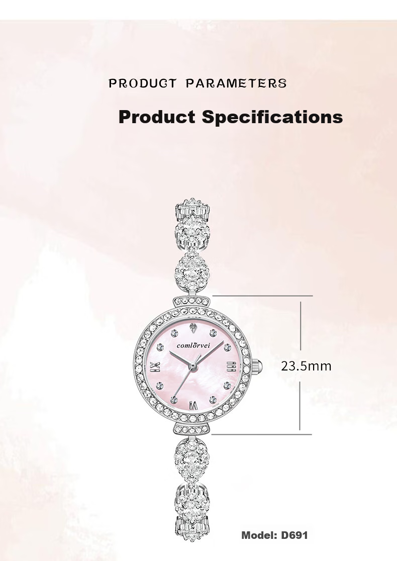 COMLORVEI Sparkling Fairy Style Diamond-Studded Women's Watch Exquisite Gift for Girlfriend National Brand Female Watch 691 10