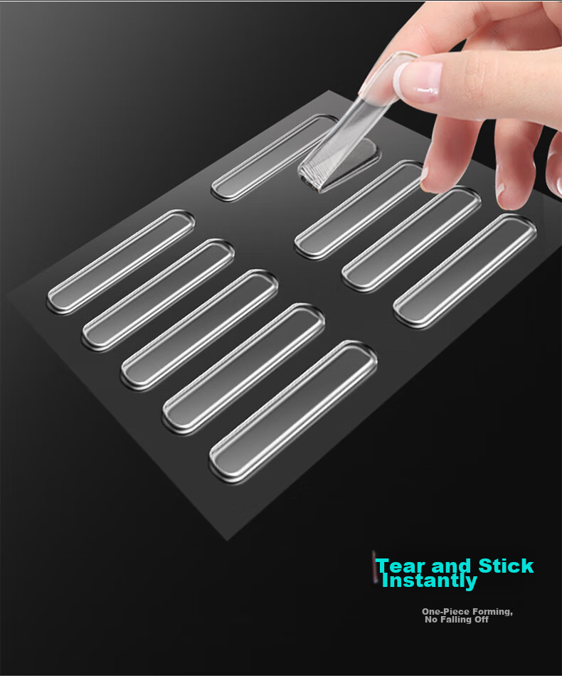 Modouyu Anti-Collision Strips/Protective Stickers, Transparent, 10-Pack, for Refrigerator Doors, Cabinet Doors, Table Corners, Door Handles, Anti-Bump Buffer Pads 8