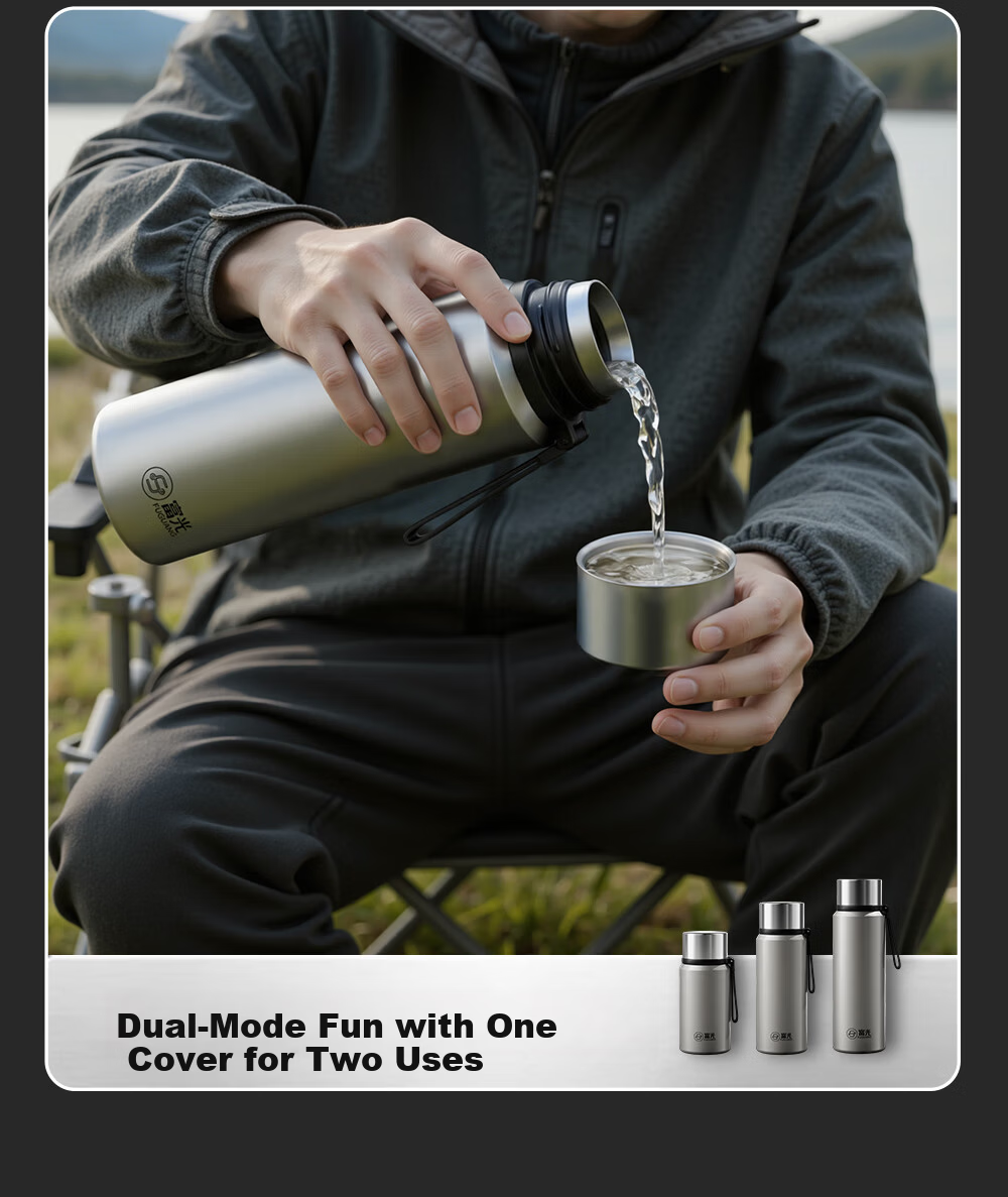 Fuguang Large Capacity Insulated Bottle 316L Stainless Steel Full Steel Lid Water Bottle Men Women Tea Separation Brewing Cup Student Cup 12