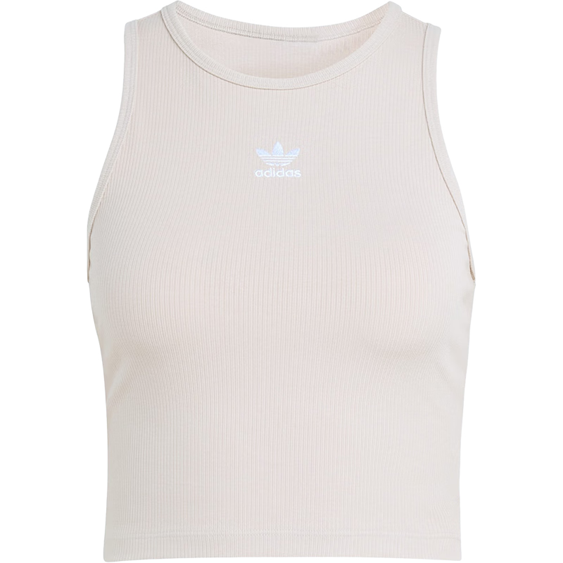 Adidas Originals Women's ESS RIB TANK Fitted Tank Top KD3822 Brown M