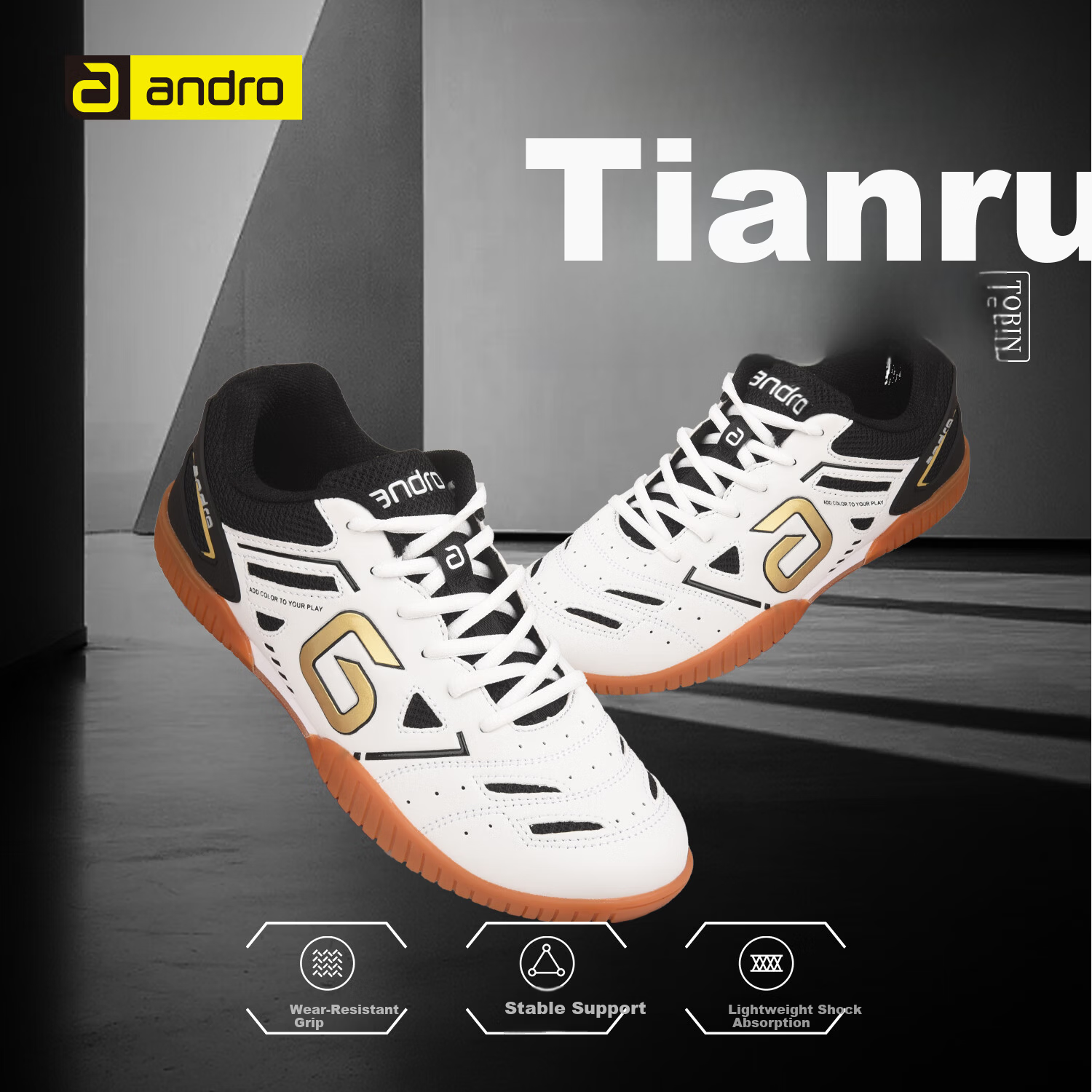 ANDRO An Duo Table Tennis Shoes Men Women Non-slip Wear-resistant Sports Shoes Tianrui TORIN Platinum Size 40