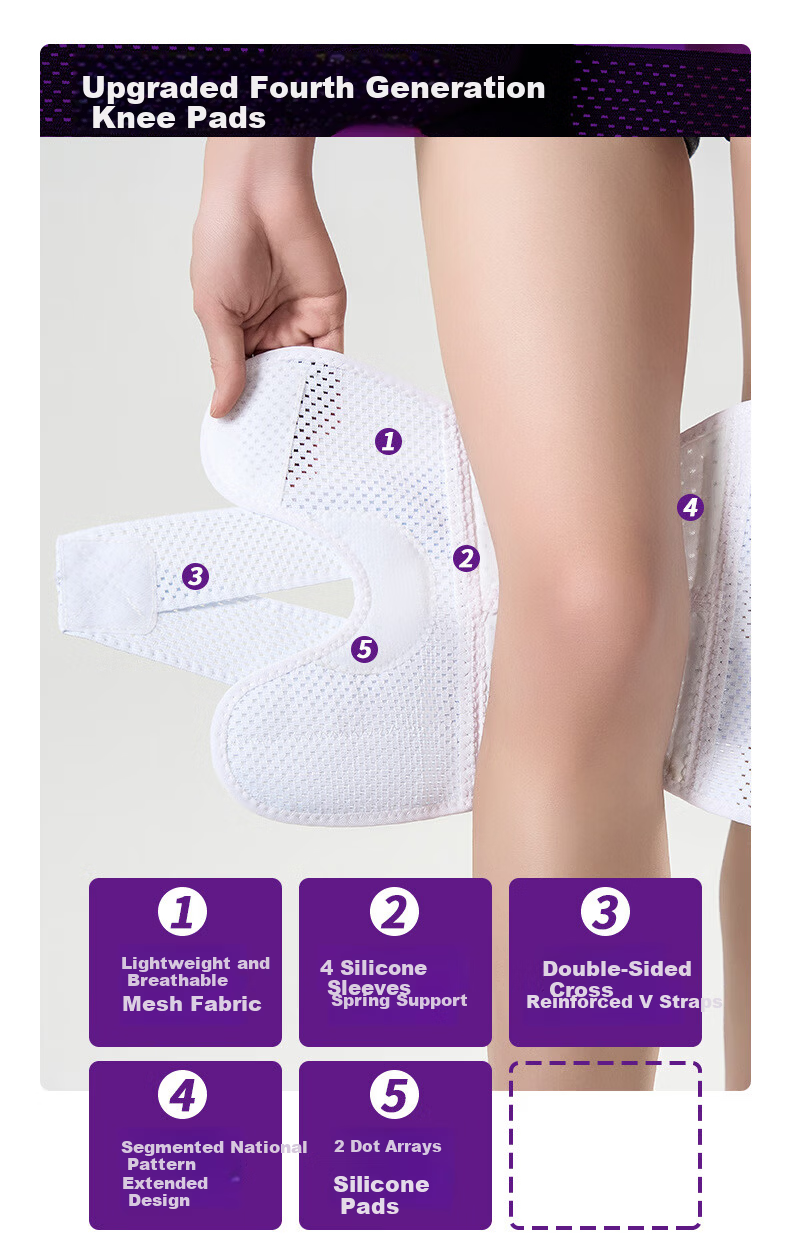 Langsha Knee Brace for Meniscus Injury Sports Knee Support Protective Running Knee Joint Brace Synovitis Special Badminton Summer 5