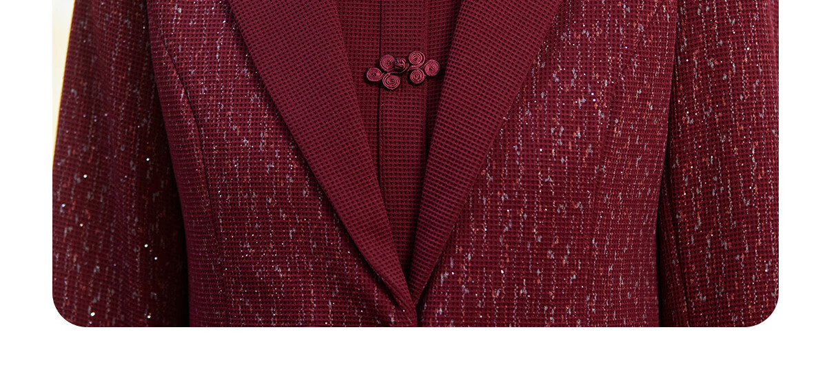 Yuzhaolin Middle-aged and Elderly Women's New Year Red Mom Dress Set Elegant Lady Formal Outfit Y51K109 6