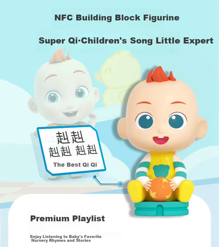 BabyBus Toy NFC Building Blocks Jojo Figurine 1-3 Years Old Children's New Year Gift Compatible with Interchangeable Head Reading Pen 2