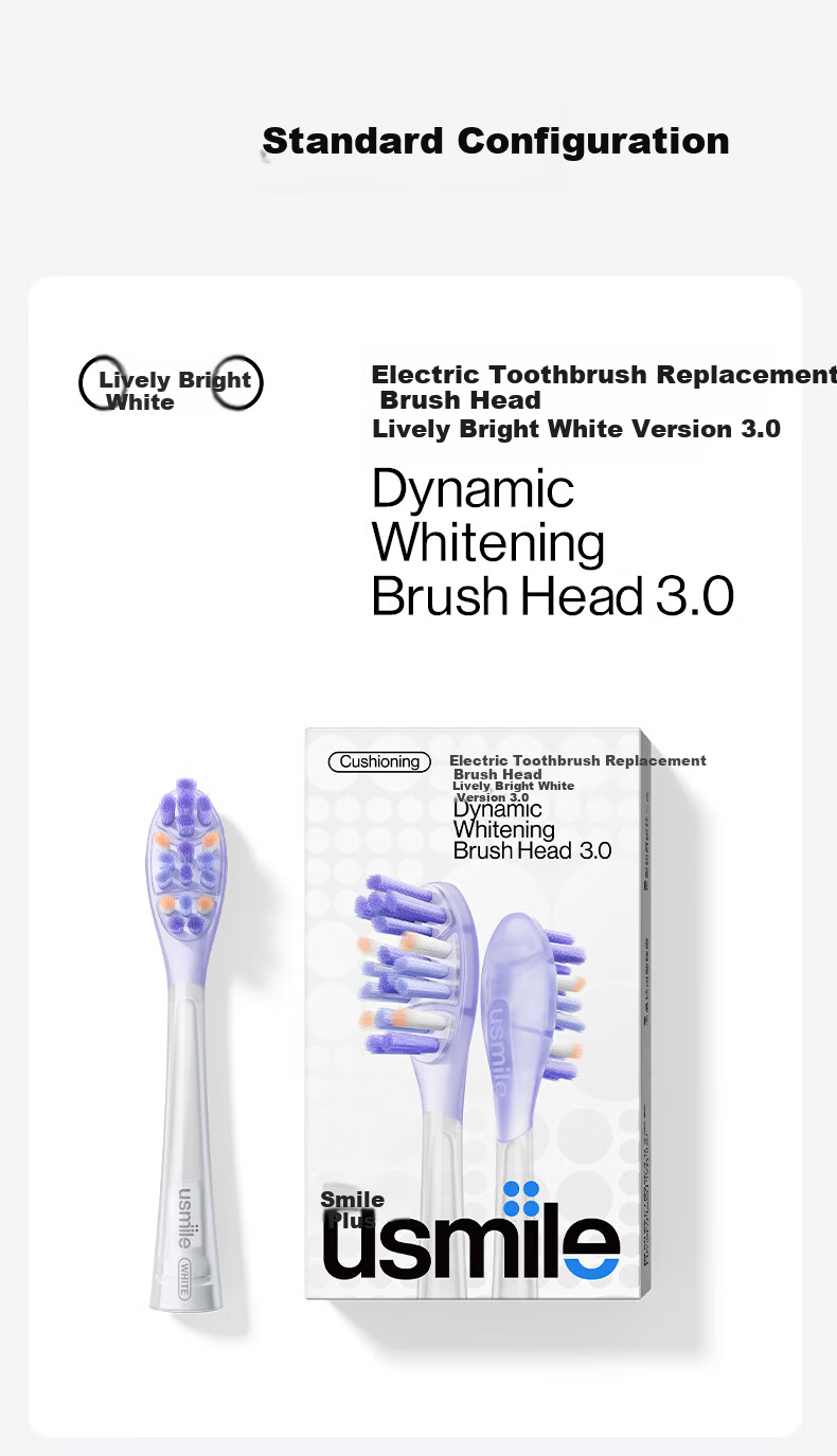 Usmile Smile Plus Electric Toothbrush Head [New] Agile Orthodontic 3.0 Brush Head Advanced Orthodontic Design Targeted Bracket Corner Cleaning 20
