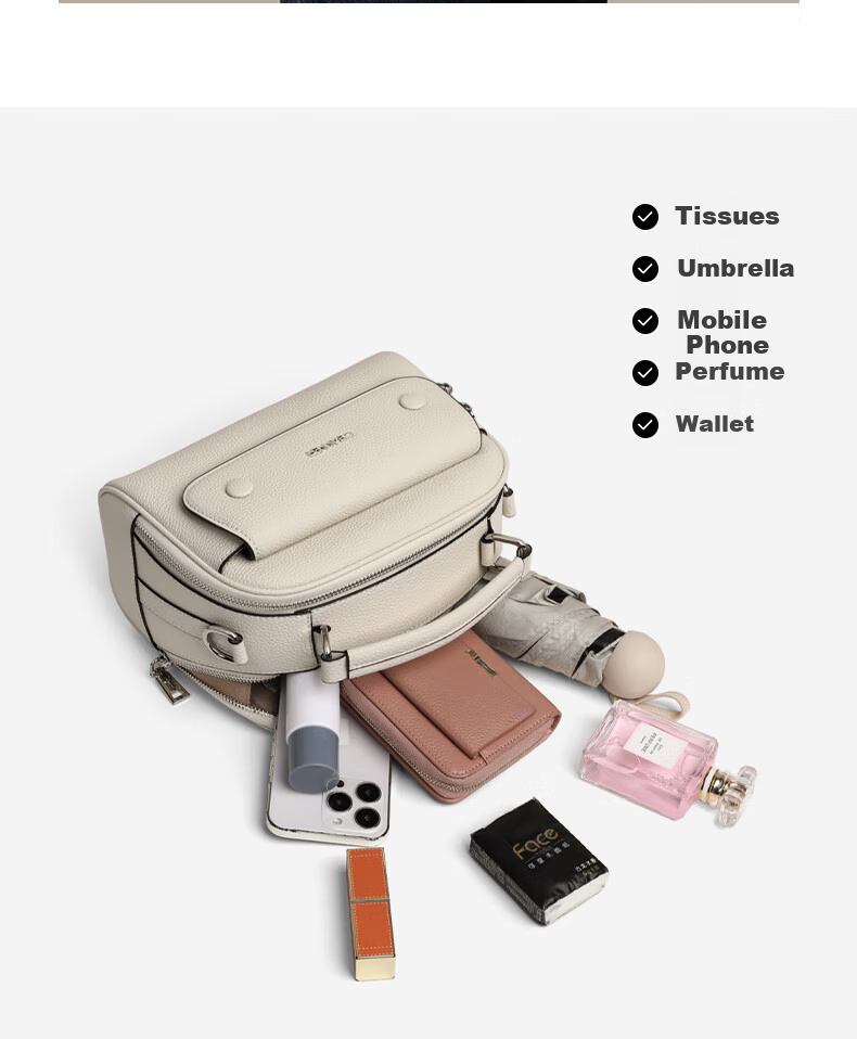 C.BANNER Women's Leather Handbag Shoulder Crossbody Bag Luxury High-End Birthday Women's Day Gift 3